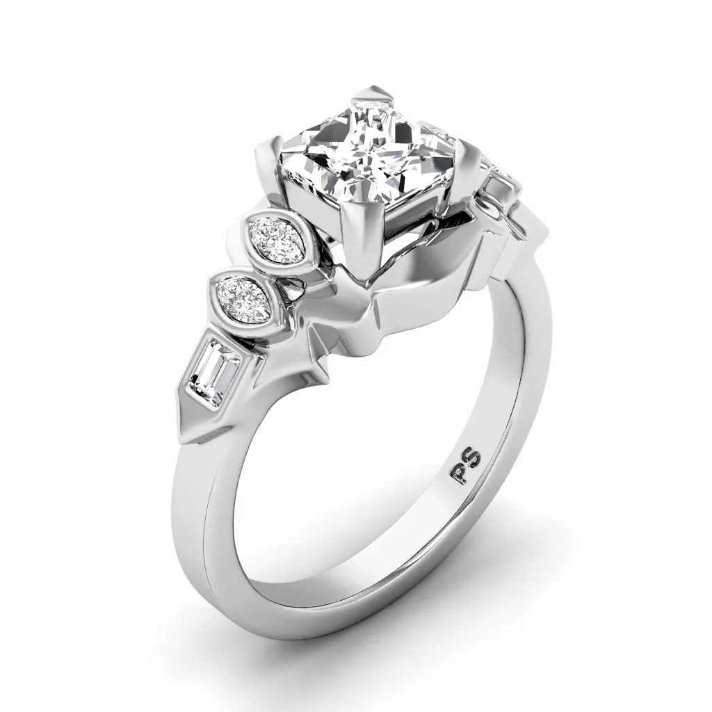 0.60-1.75 CT Baguette & Marquise & Princess Cut Diamonds - Engagement Ring