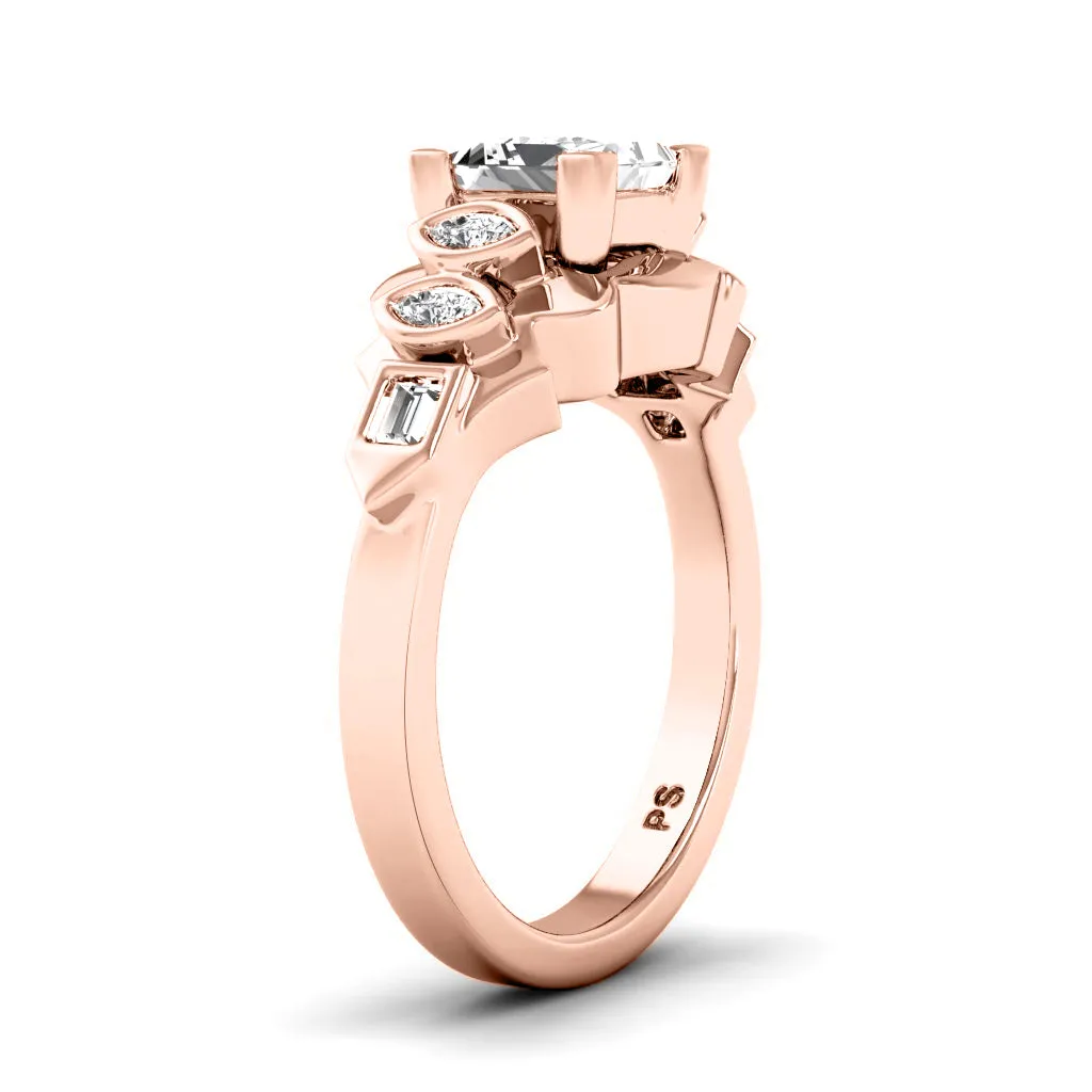 0.60-1.75 CT Baguette & Marquise & Princess Cut Diamonds - Engagement Ring