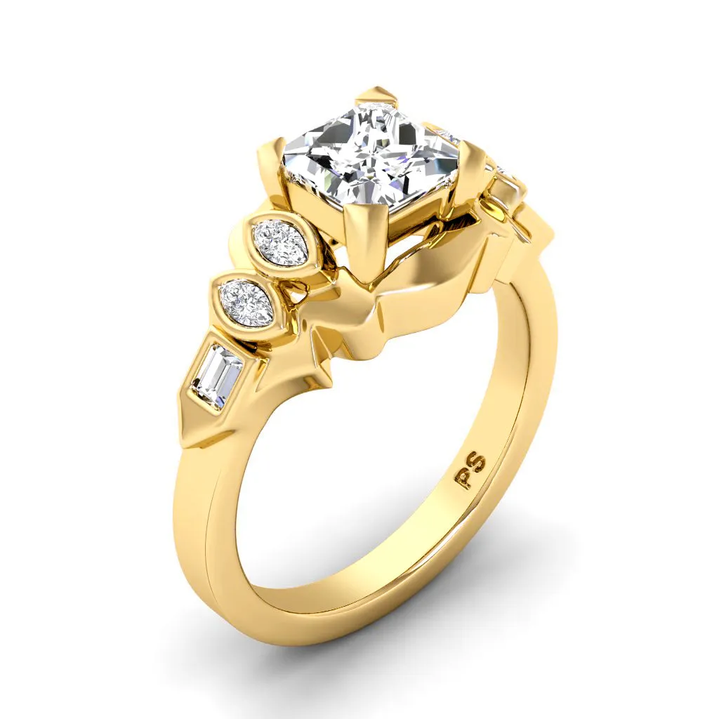 0.60-1.75 CT Baguette & Marquise & Princess Cut Diamonds - Engagement Ring