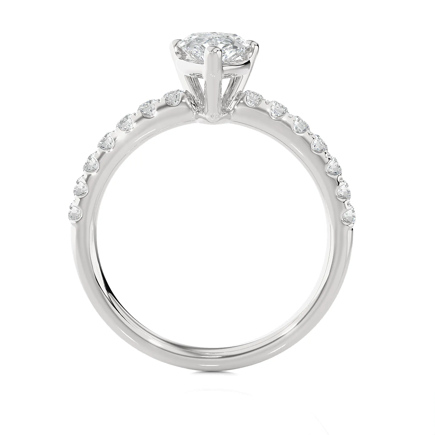 1 5/8 ctw Pear-Shaped Lab Grown Diamond Side Stone Engagement Ring