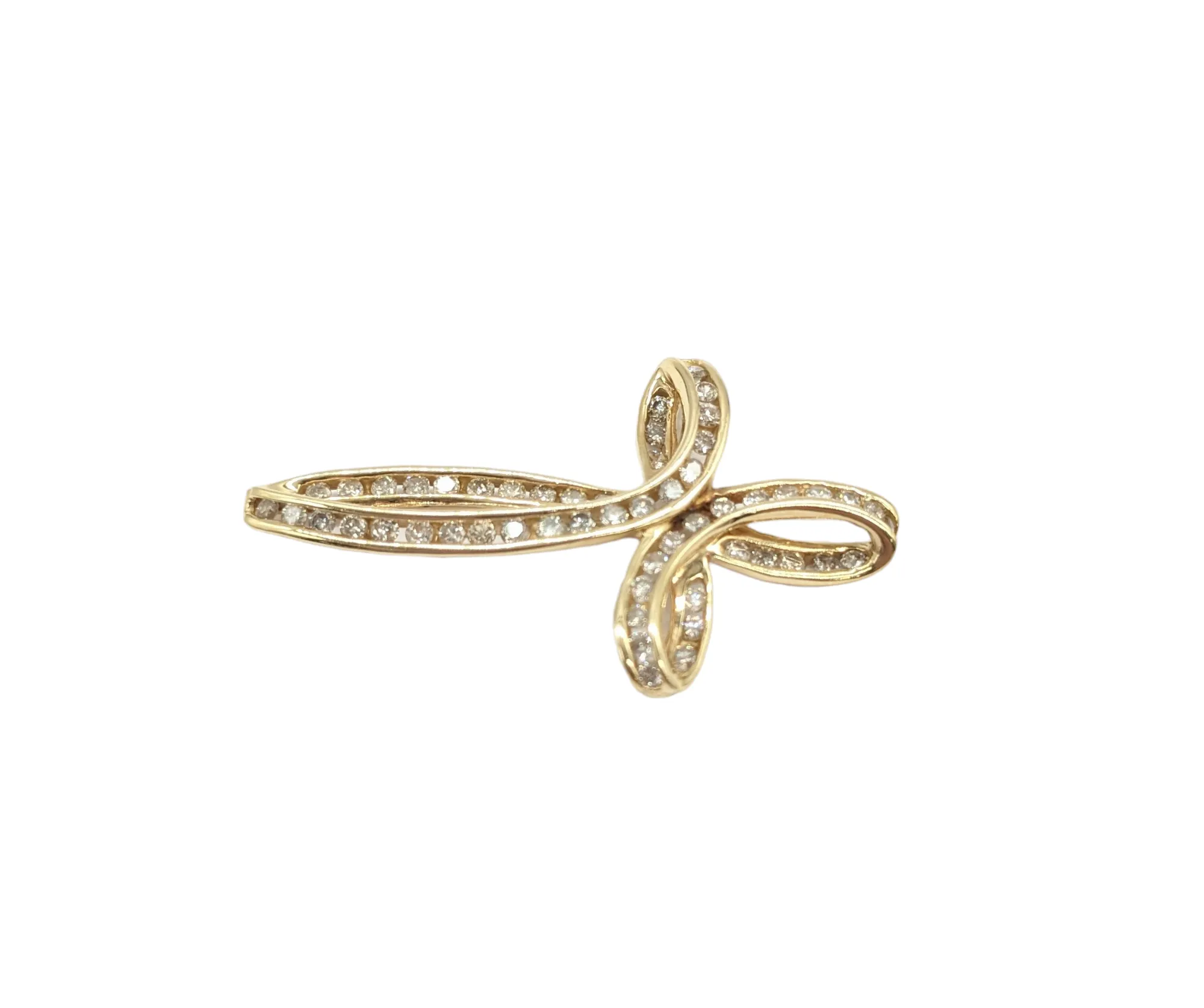 1 Carat Diamond Open Cross Pendant