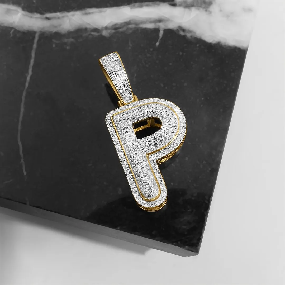 10k Yellow Gold Diamond P Pendant 0.29 Ctw