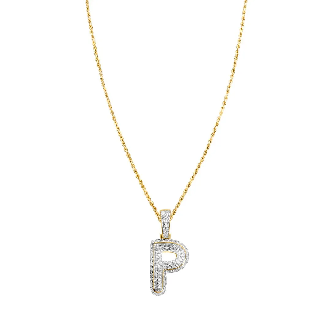 10k Yellow Gold Diamond P Pendant 0.29 Ctw