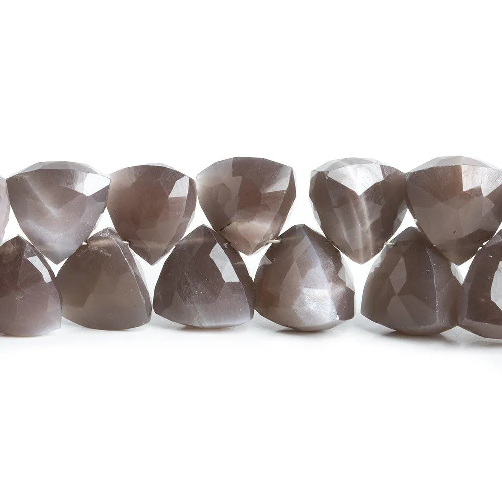 10mm-11mm Chocolate Moonstone Faceted Trillion Beads 8 inch 44 pieces