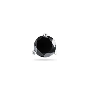 1/2 (0.46-0.55) Cts of 4.89-4.93 mm Black Diamond Mens Stud Earring in 14K White Gold