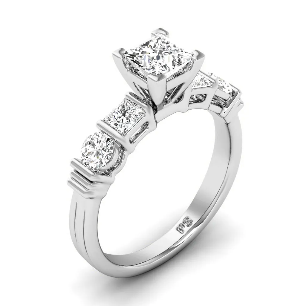 1.20-3.70 CT Round & Princess Cut Lab Grown Diamonds - Engagement Ring
