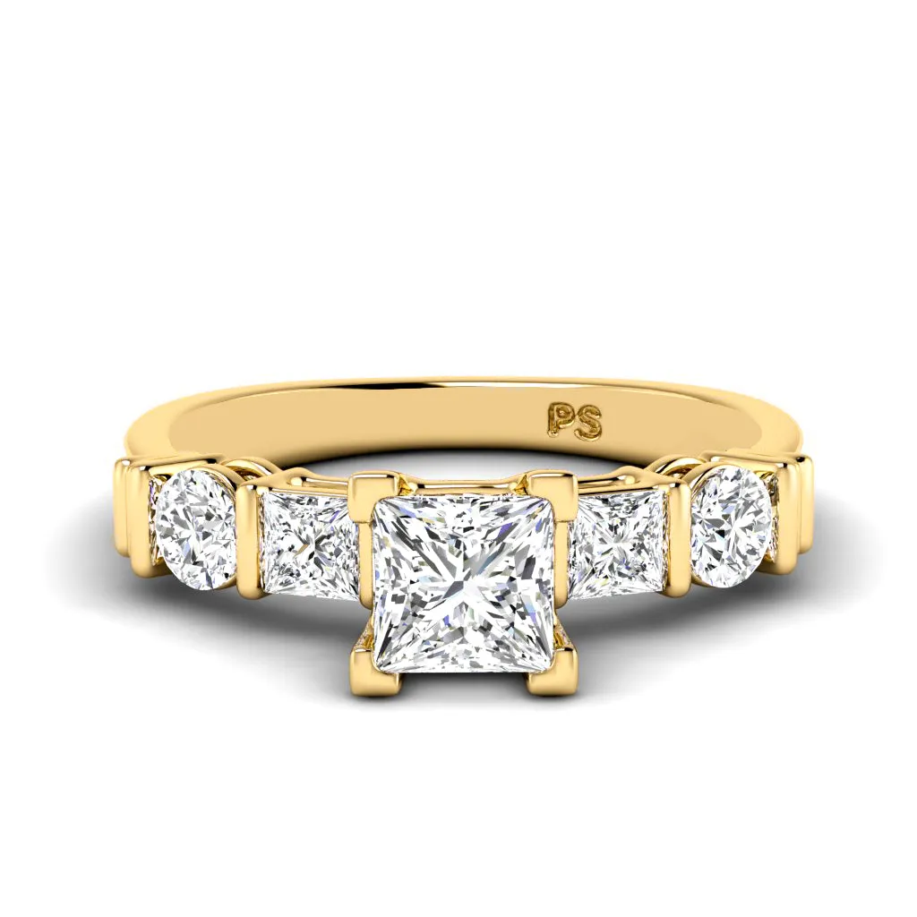 1.20-3.70 CT Round & Princess Cut Lab Grown Diamonds - Engagement Ring