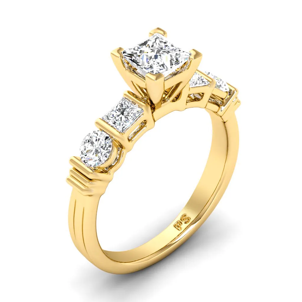 1.20-3.70 CT Round & Princess Cut Lab Grown Diamonds - Engagement Ring