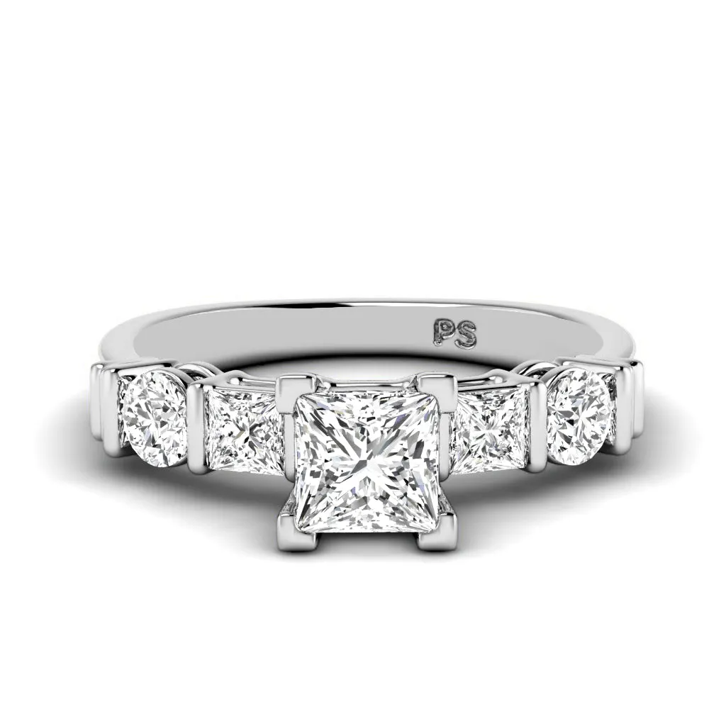 1.20-3.70 CT Round & Princess Cut Lab Grown Diamonds - Engagement Ring