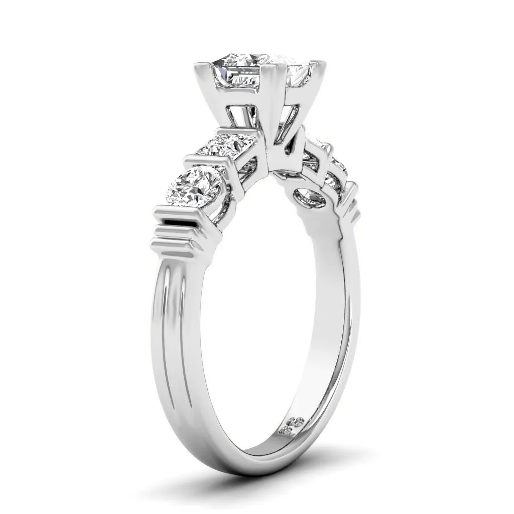 1.20-3.70 CT Round & Princess Cut Lab Grown Diamonds - Engagement Ring