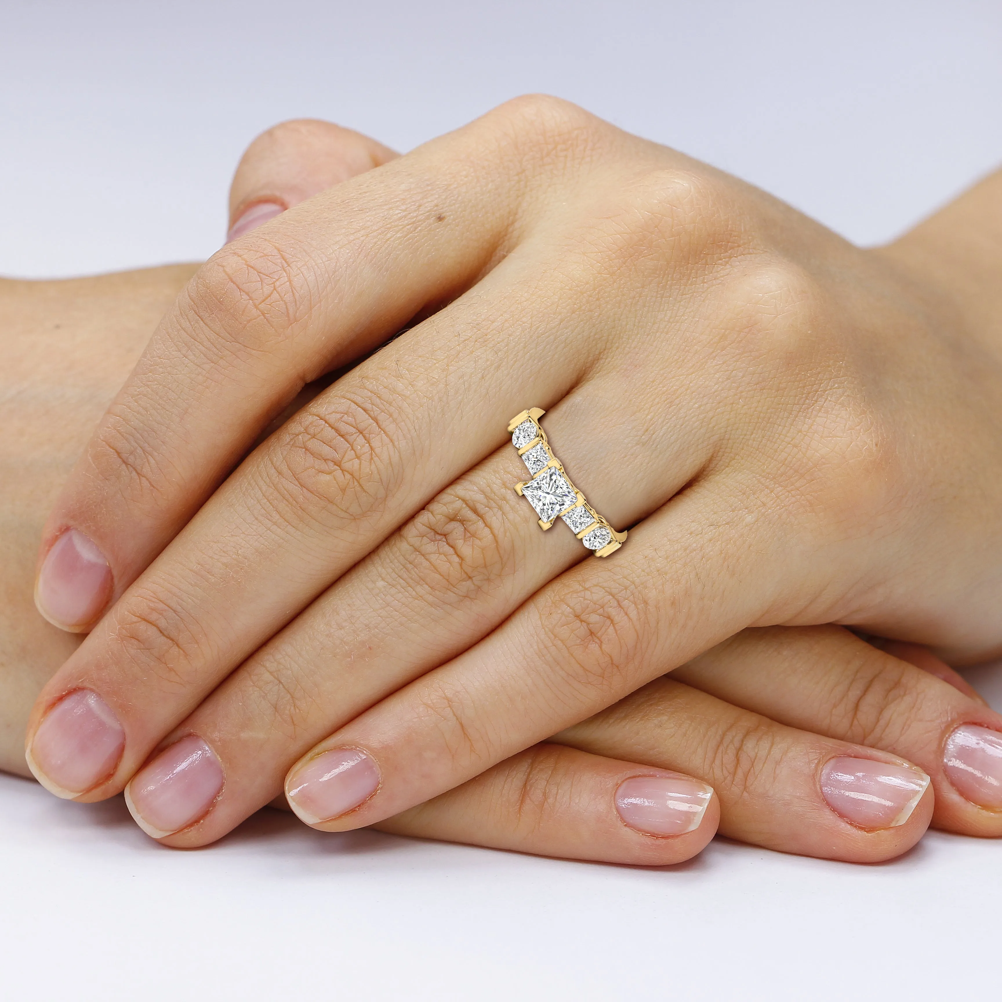 1.20-3.70 CT Round & Princess Cut Lab Grown Diamonds - Engagement Ring