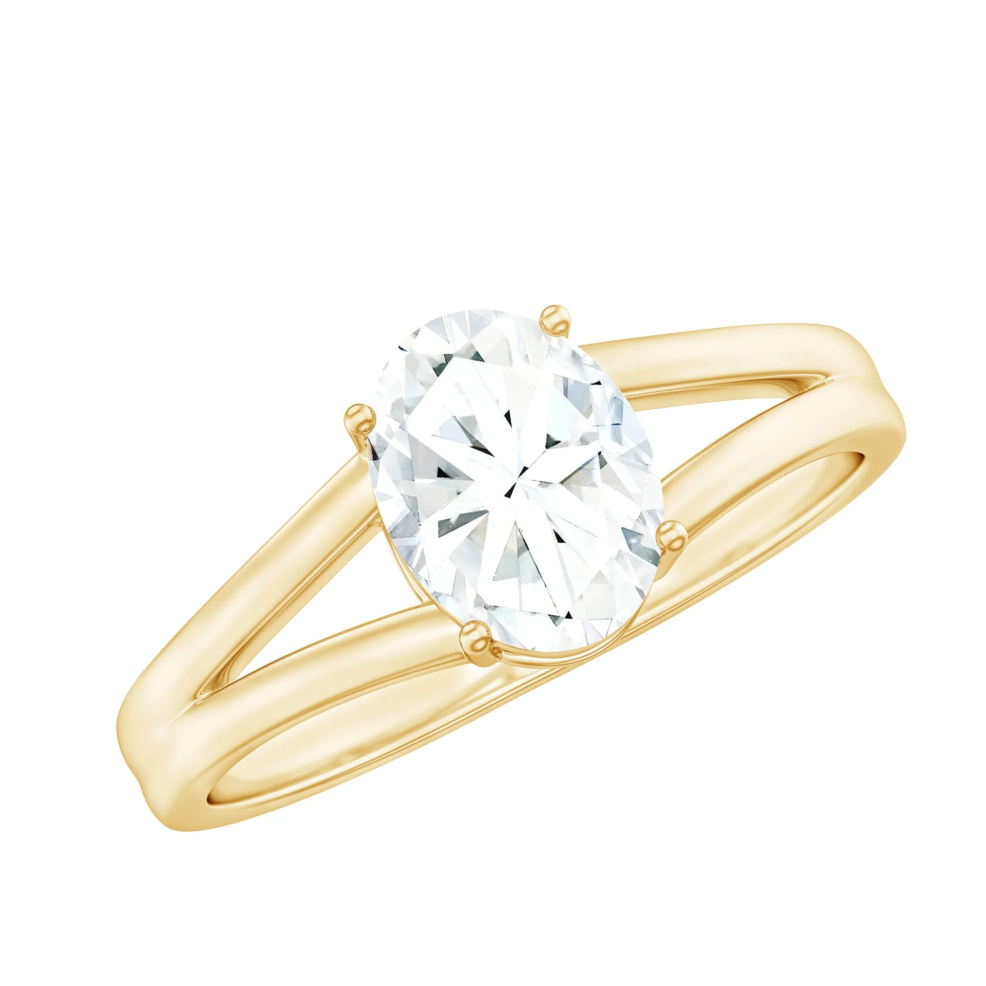 1.25 CT Oval Moissanite Solitaire Engagement Ring
