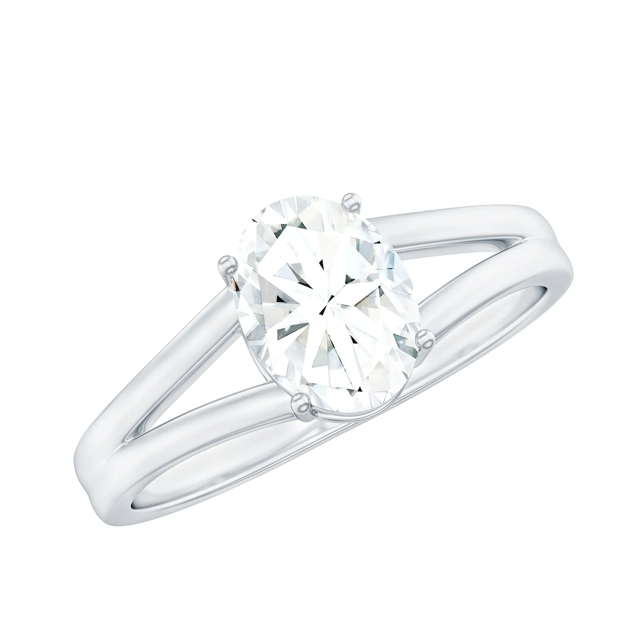 1.25 CT Oval Moissanite Solitaire Engagement Ring