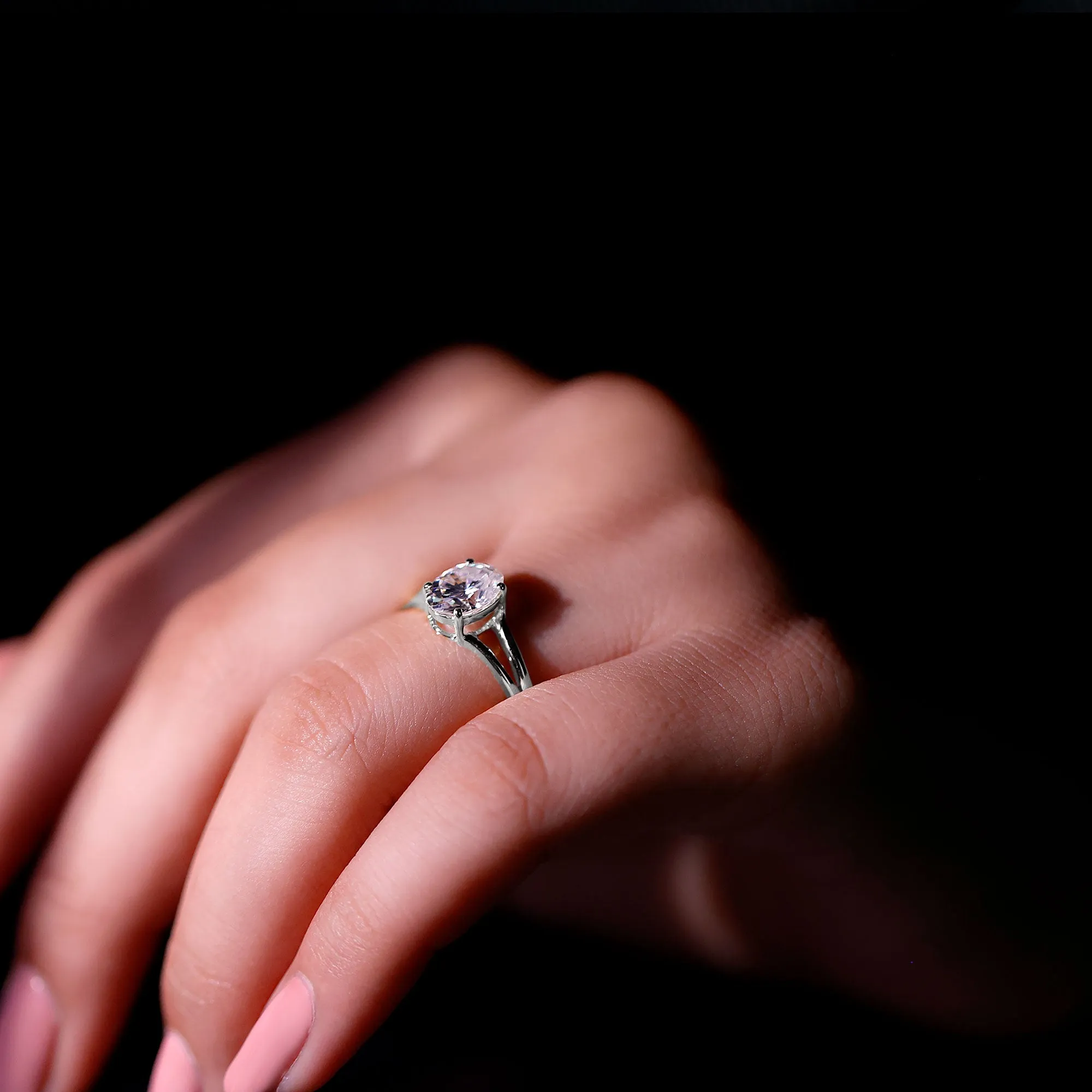 1.25 CT Oval Moissanite Solitaire Engagement Ring