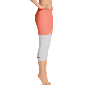 #12e7f190 - Coconut Watermelon Sorbet - ALTINO Sport Capri Leggings - Gelato Collection