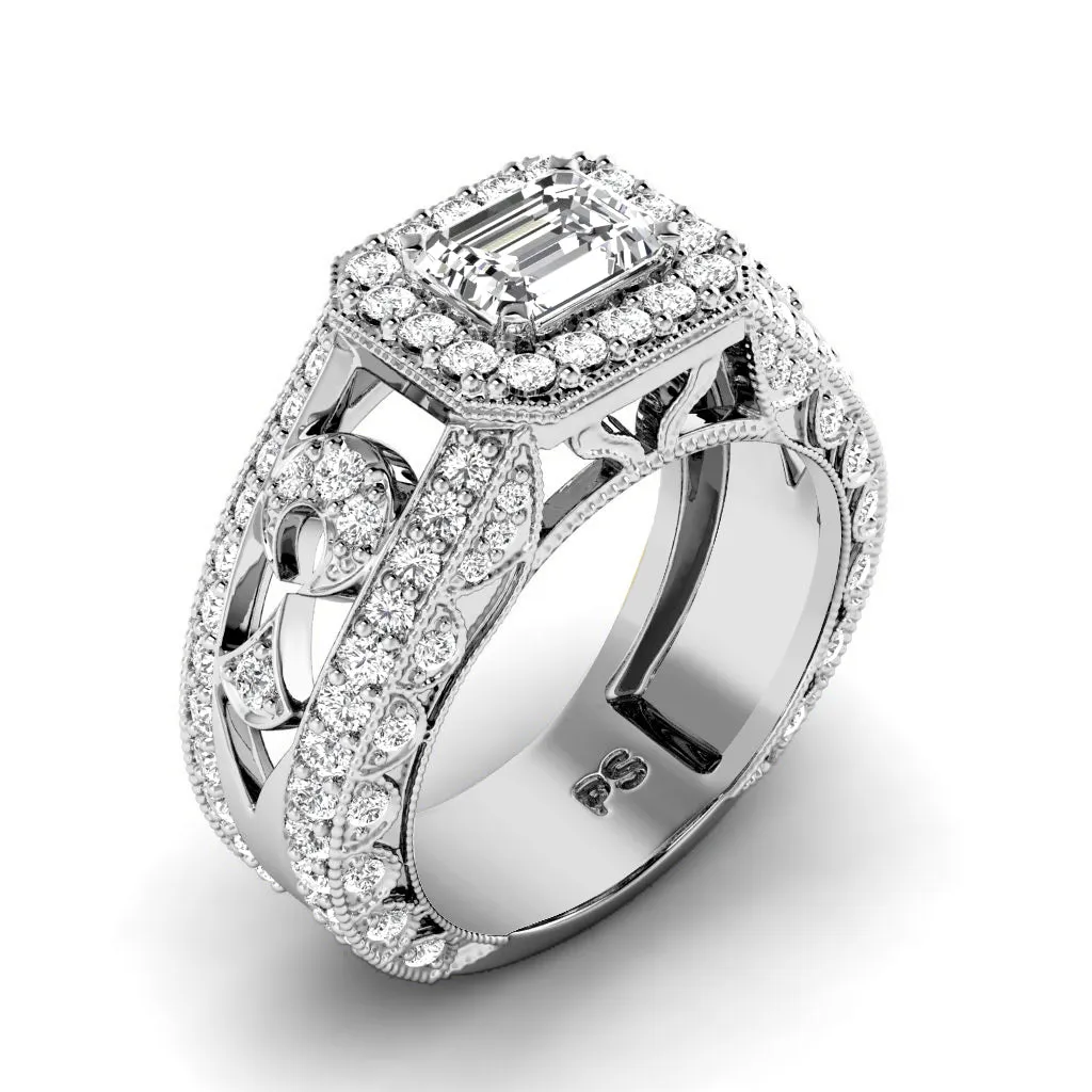 1.45-3.95 CT Round & Emerald Cut Lab Grown Diamonds - Engagement Ring