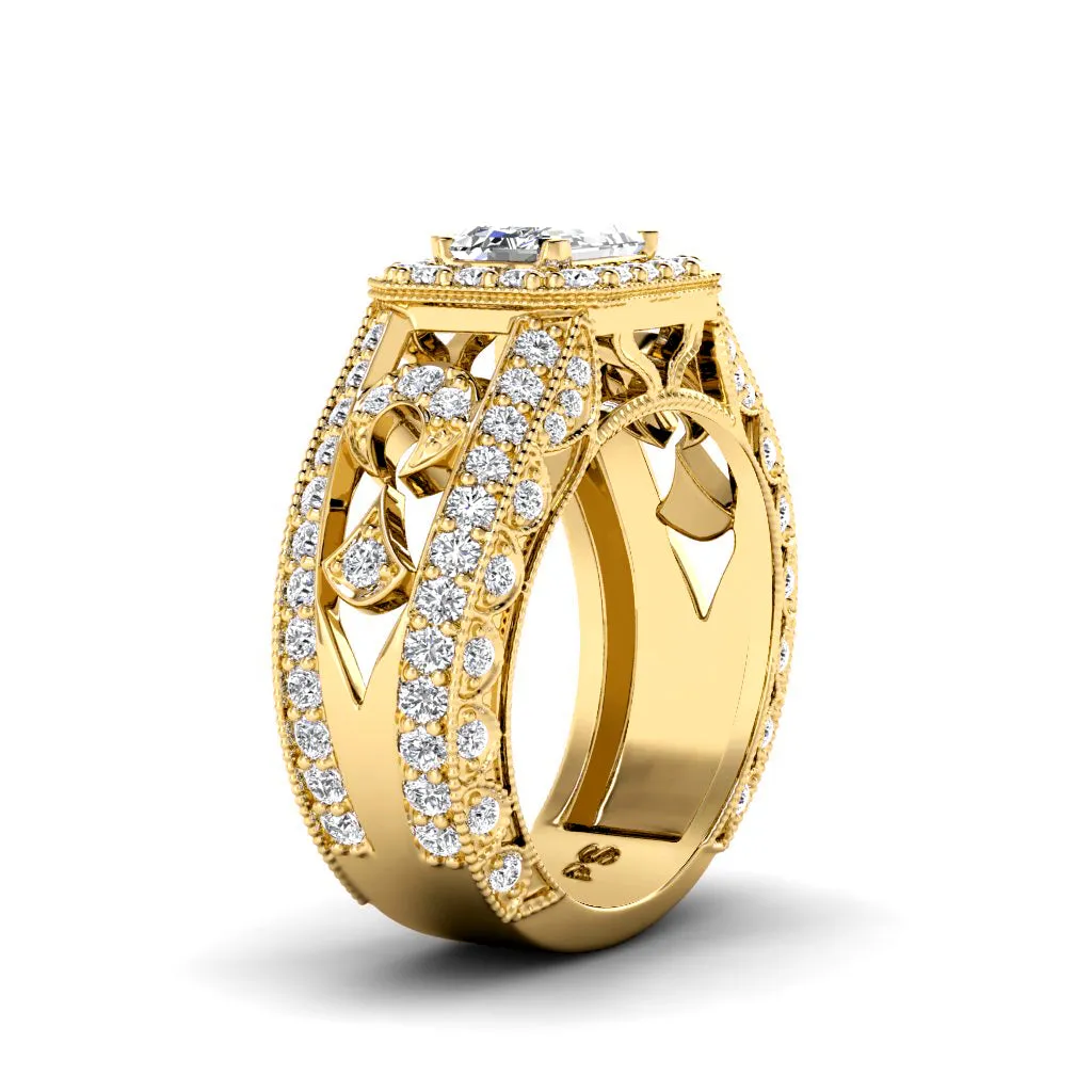 1.45-3.95 CT Round & Emerald Cut Lab Grown Diamonds - Engagement Ring