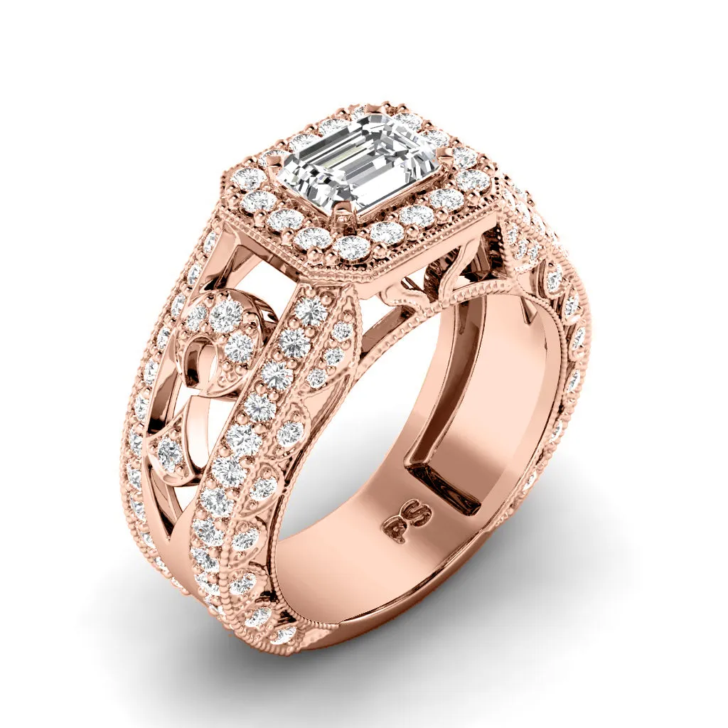 1.45-3.95 CT Round & Emerald Cut Lab Grown Diamonds - Engagement Ring