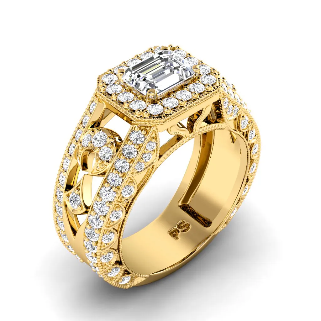 1.45-3.95 CT Round & Emerald Cut Lab Grown Diamonds - Engagement Ring