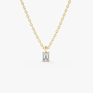 14k Emerald Cut Diamond Solitaire