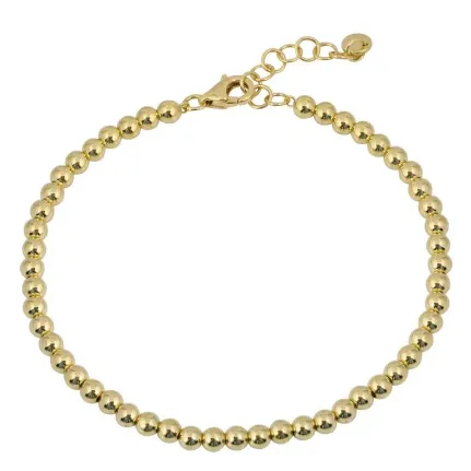 14k Gold 3mm Beads Bracelet