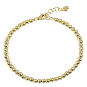 14k Gold 3mm Beads Bracelet