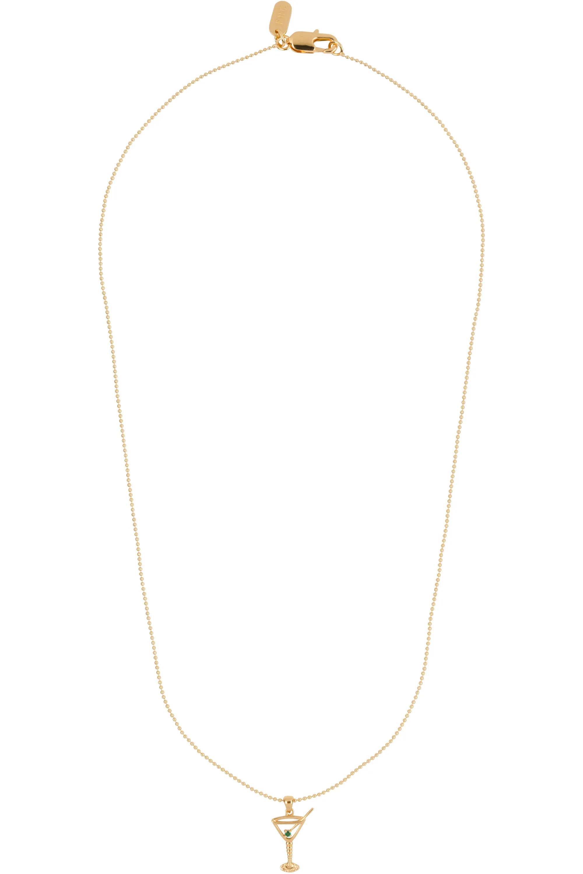 14K Gold Fill Emerald Martini Necklace