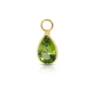 14K Gold Peridot Drop Earring Charm