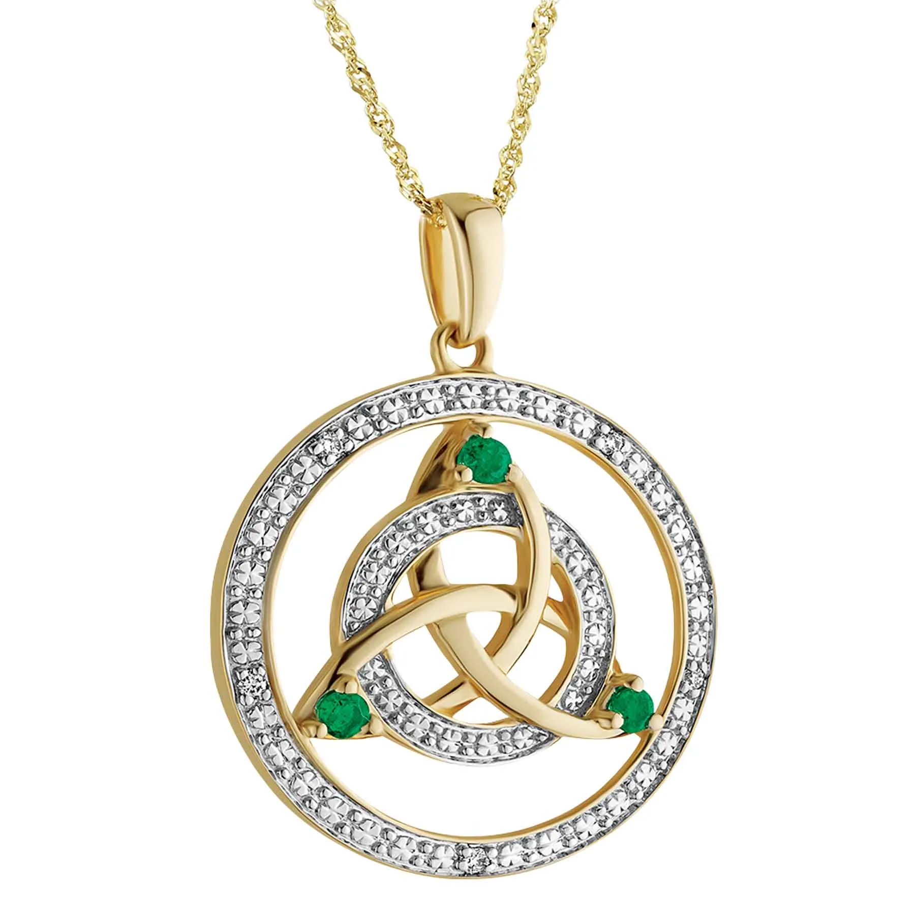 14K Gold Trinity Knot Diamond Necklace