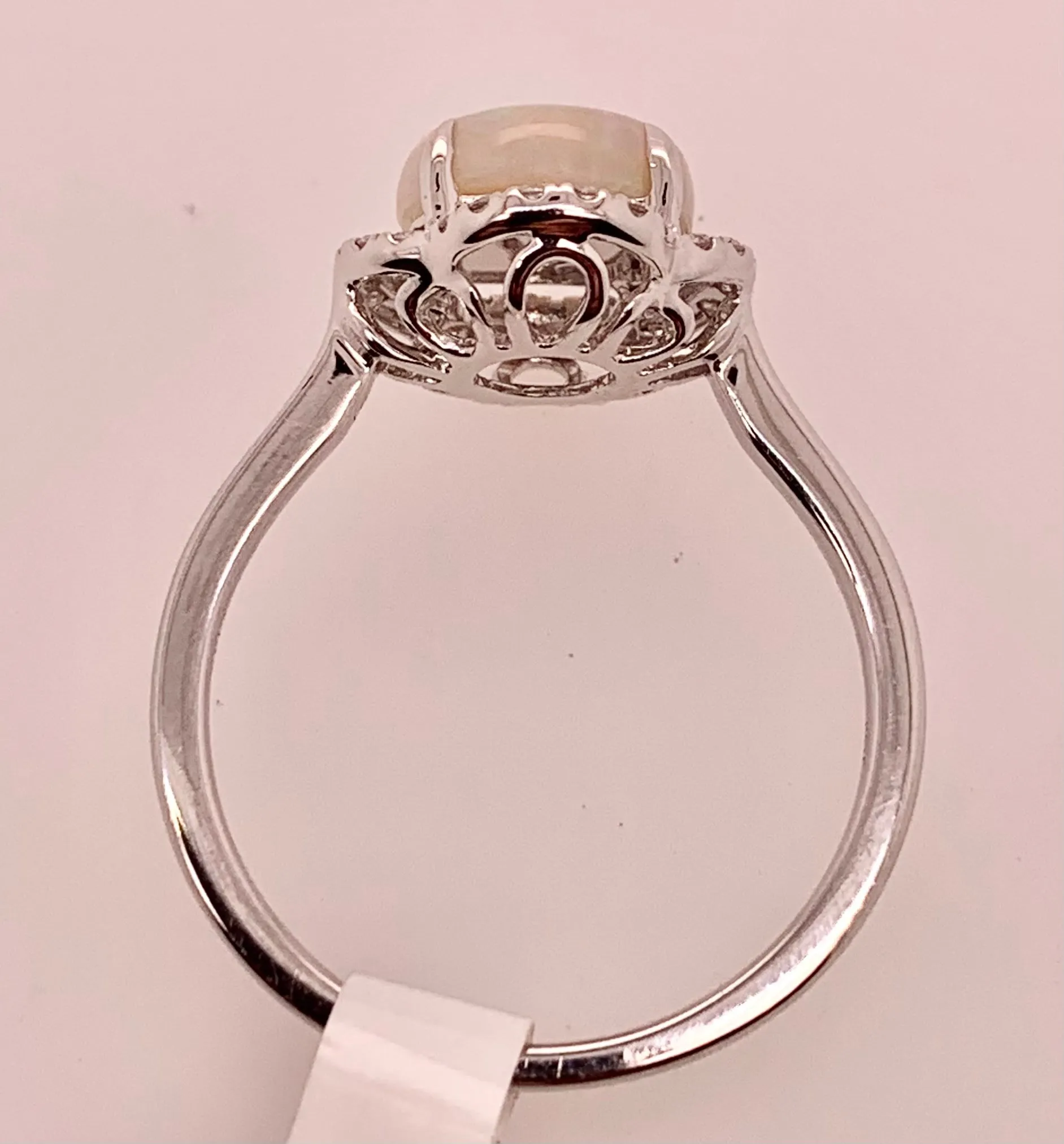 14K White Gold Opal Ring