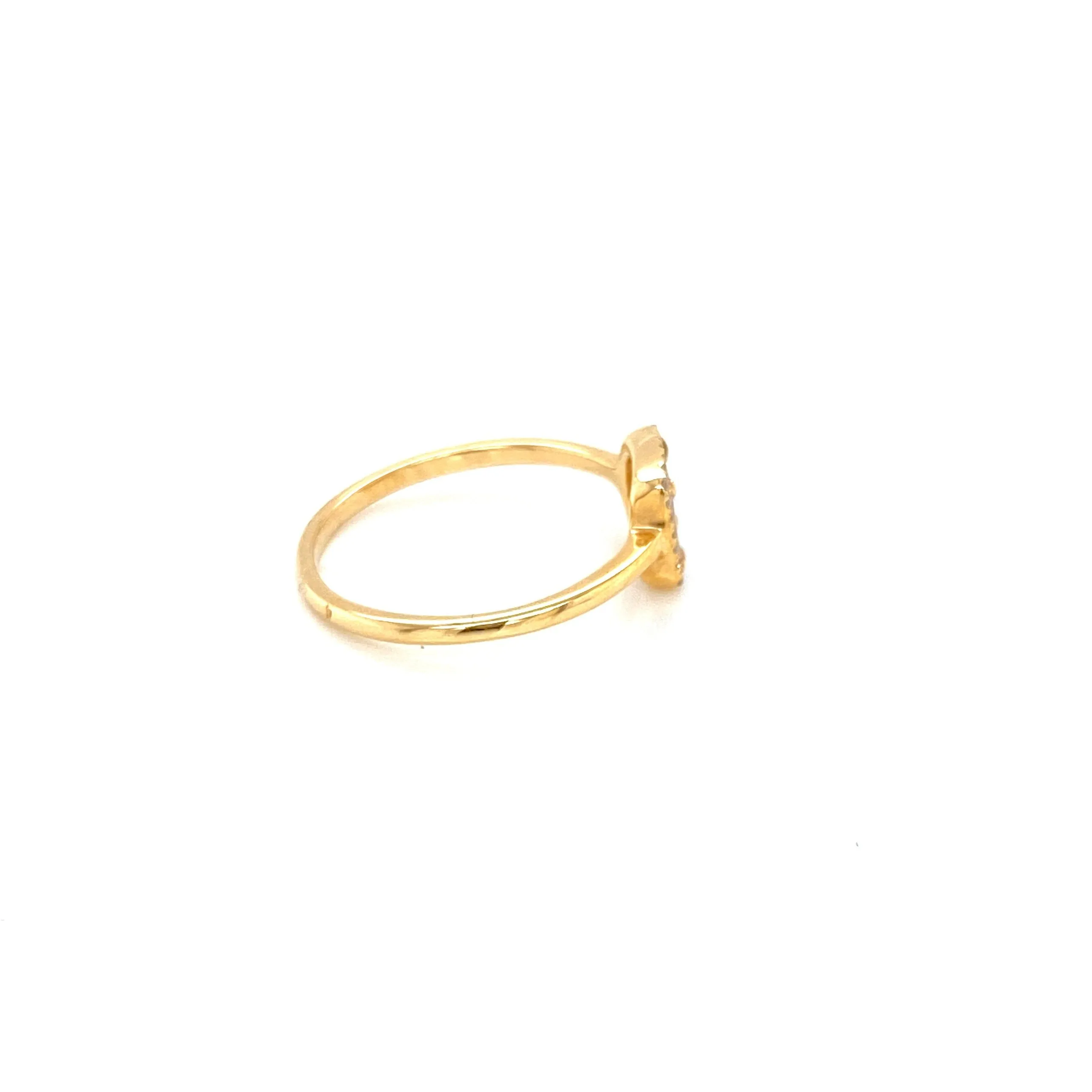 14K Yellow Gold Diamond   Square Moonstone Ring