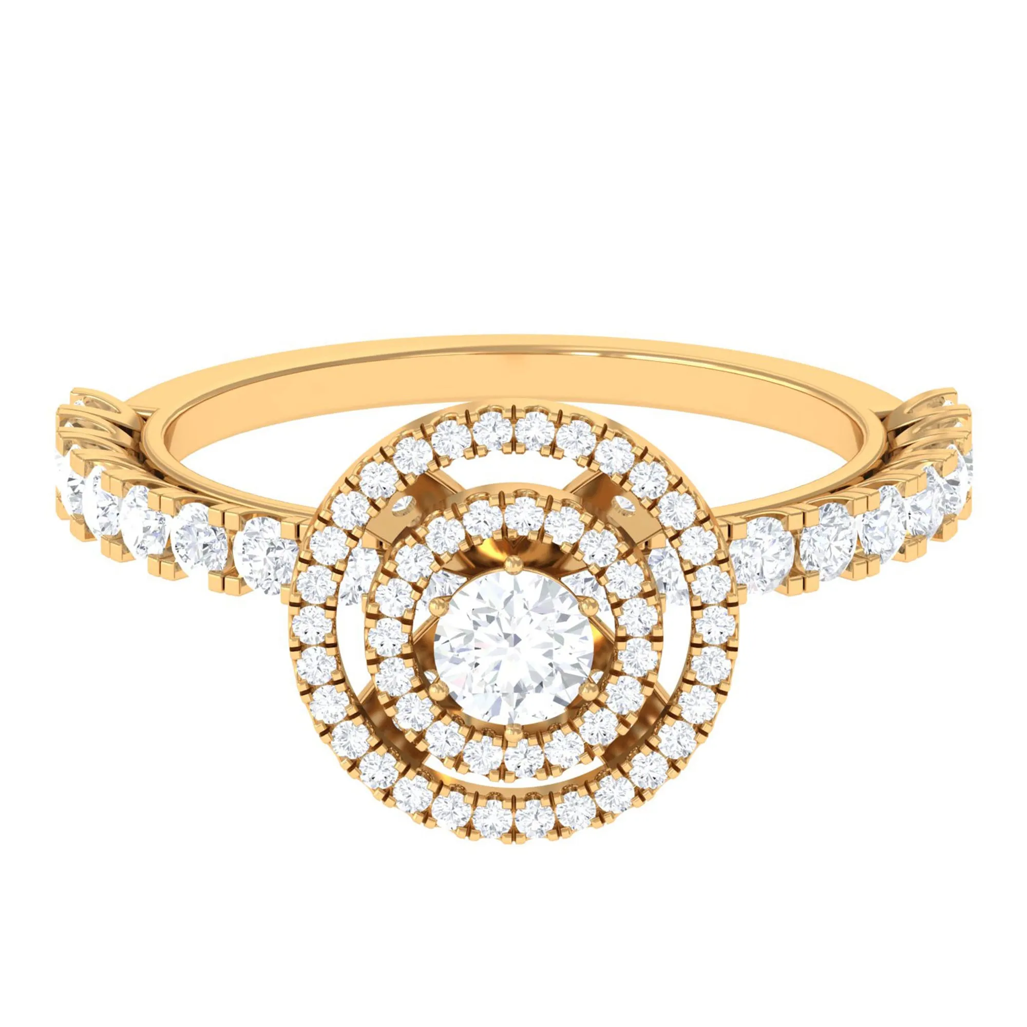 1.50 CT Antique Zircon Double Halo Engagement Ring