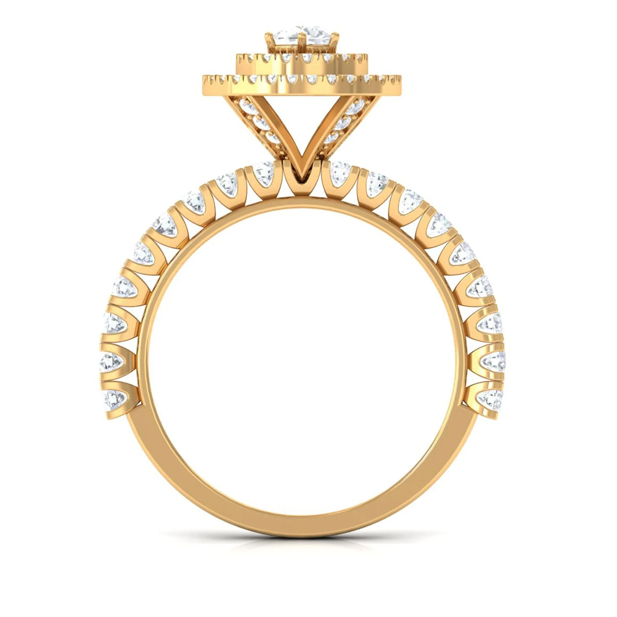 1.50 CT Antique Zircon Double Halo Engagement Ring