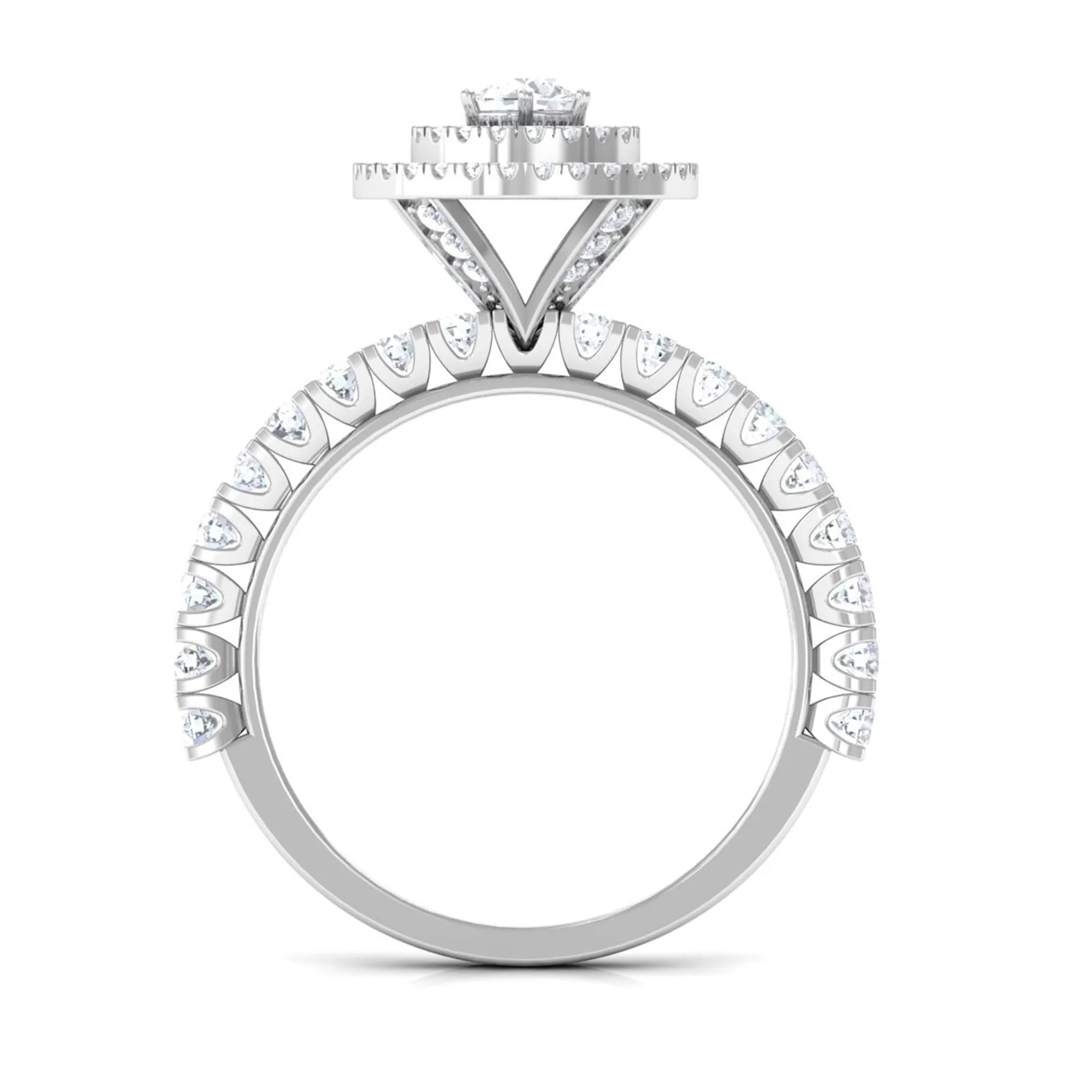 1.50 CT Antique Zircon Double Halo Engagement Ring