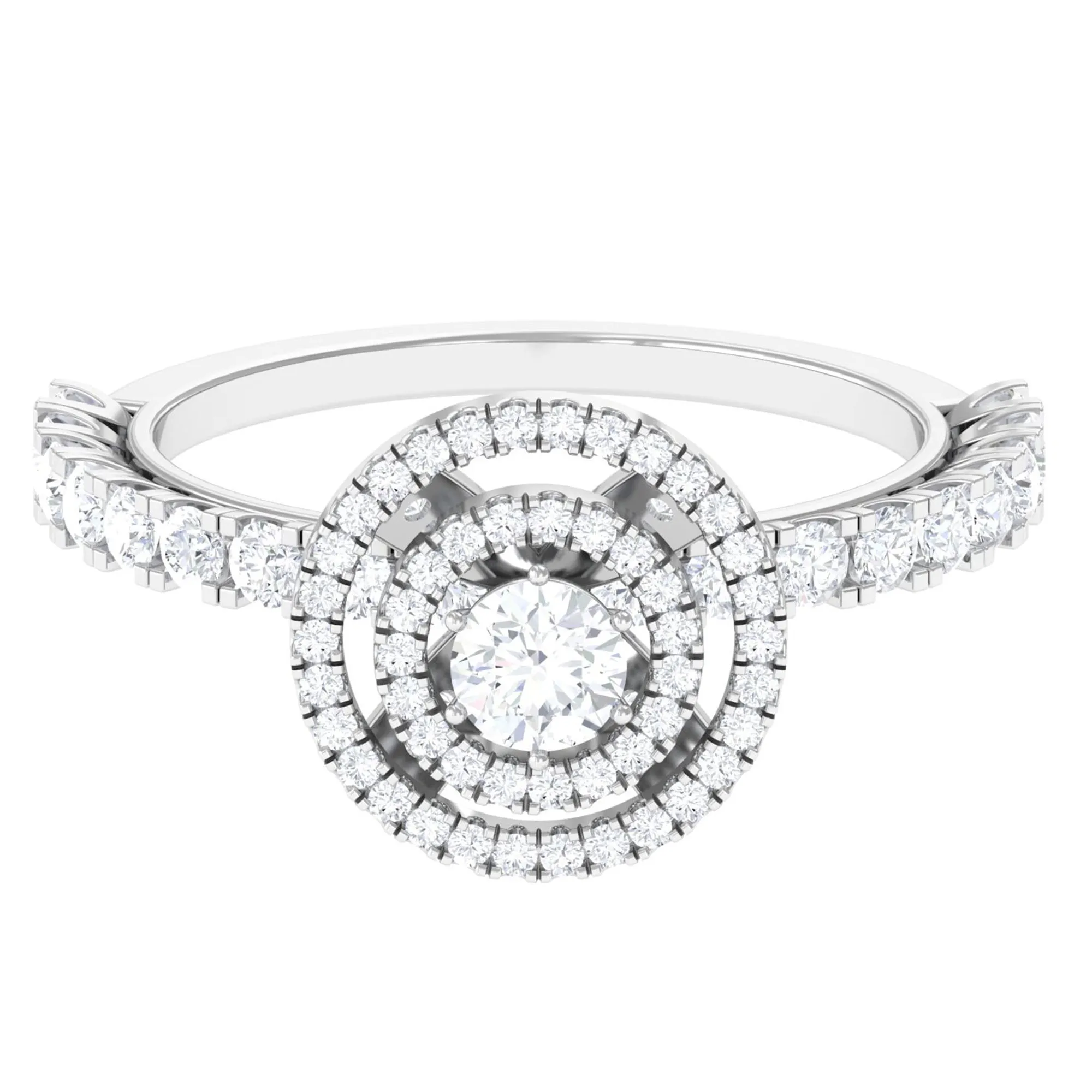 1.50 CT Antique Zircon Double Halo Engagement Ring