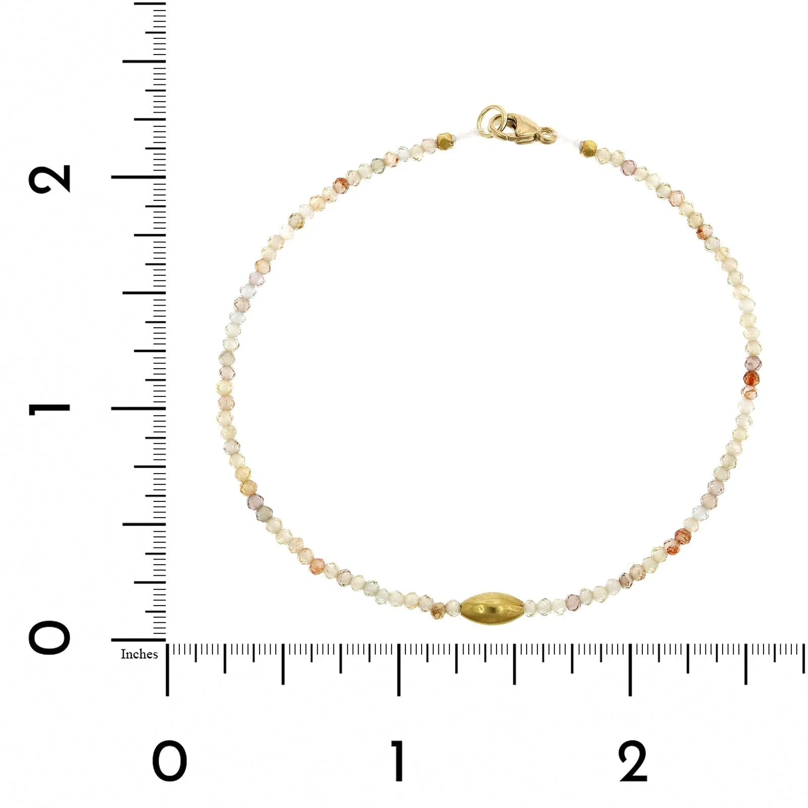 18K Yellow Gold Zircon Bead Bracelet