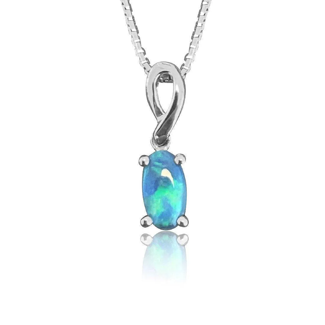 18kt White Gold Black Opal pendant