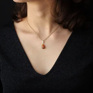 1960s Opal Diamonds 18 Karat Yellow White Gold Pendant