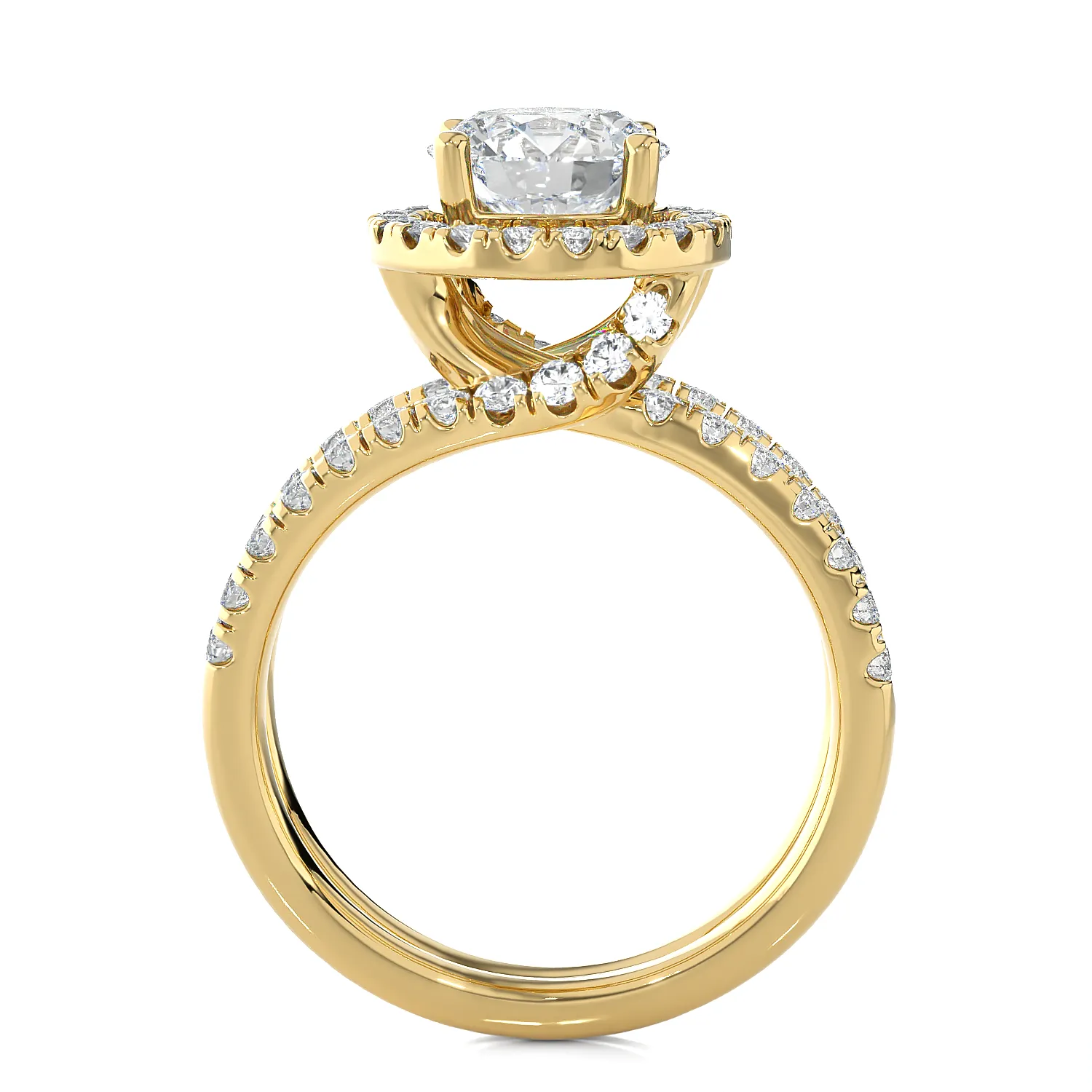 2 5/8 ctw Round Lab Grown Diamond Halo Engagement Ring