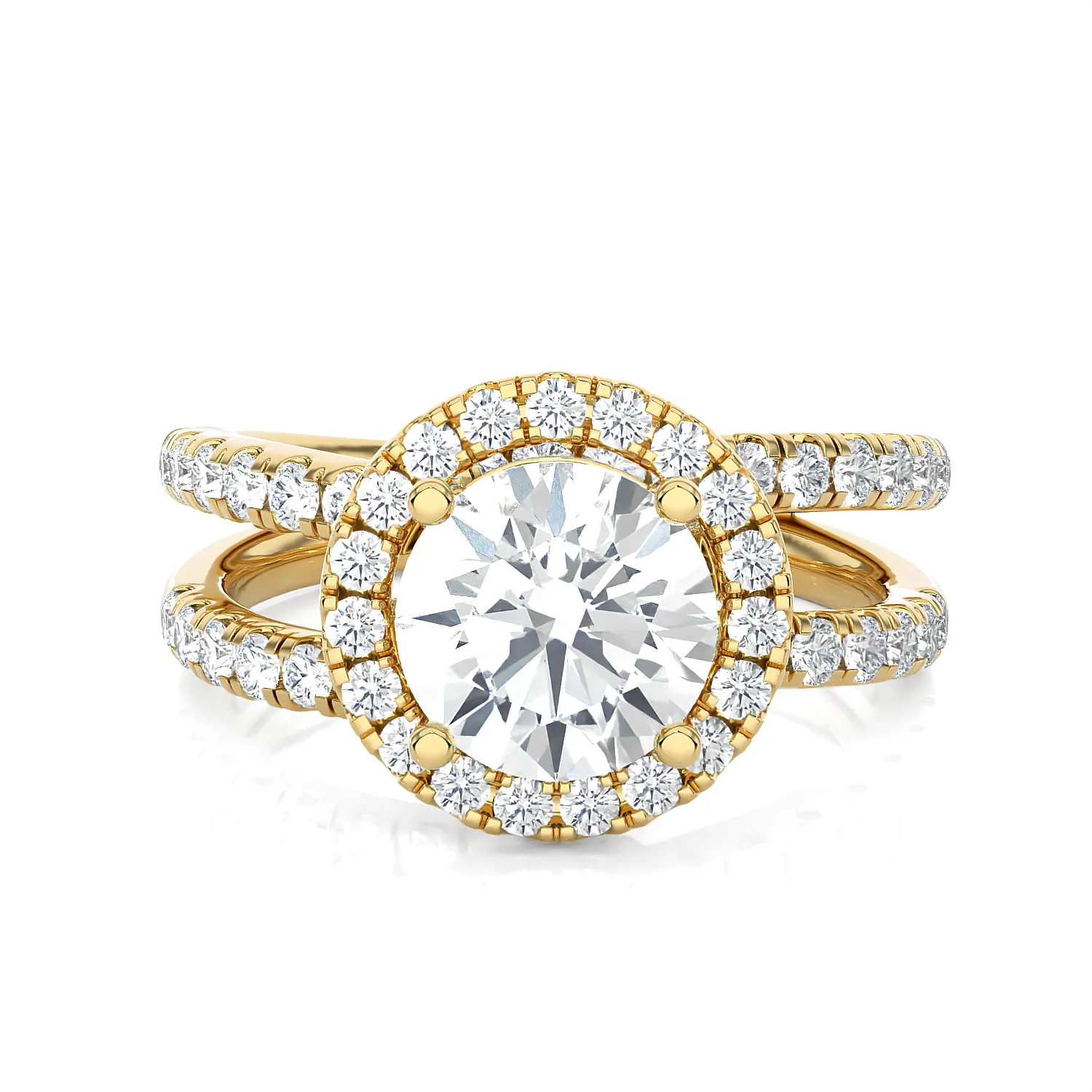 2 5/8 ctw Round Lab Grown Diamond Halo Engagement Ring