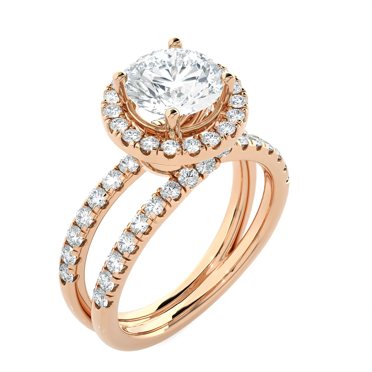 2 5/8 ctw Round Lab Grown Diamond Halo Engagement Ring