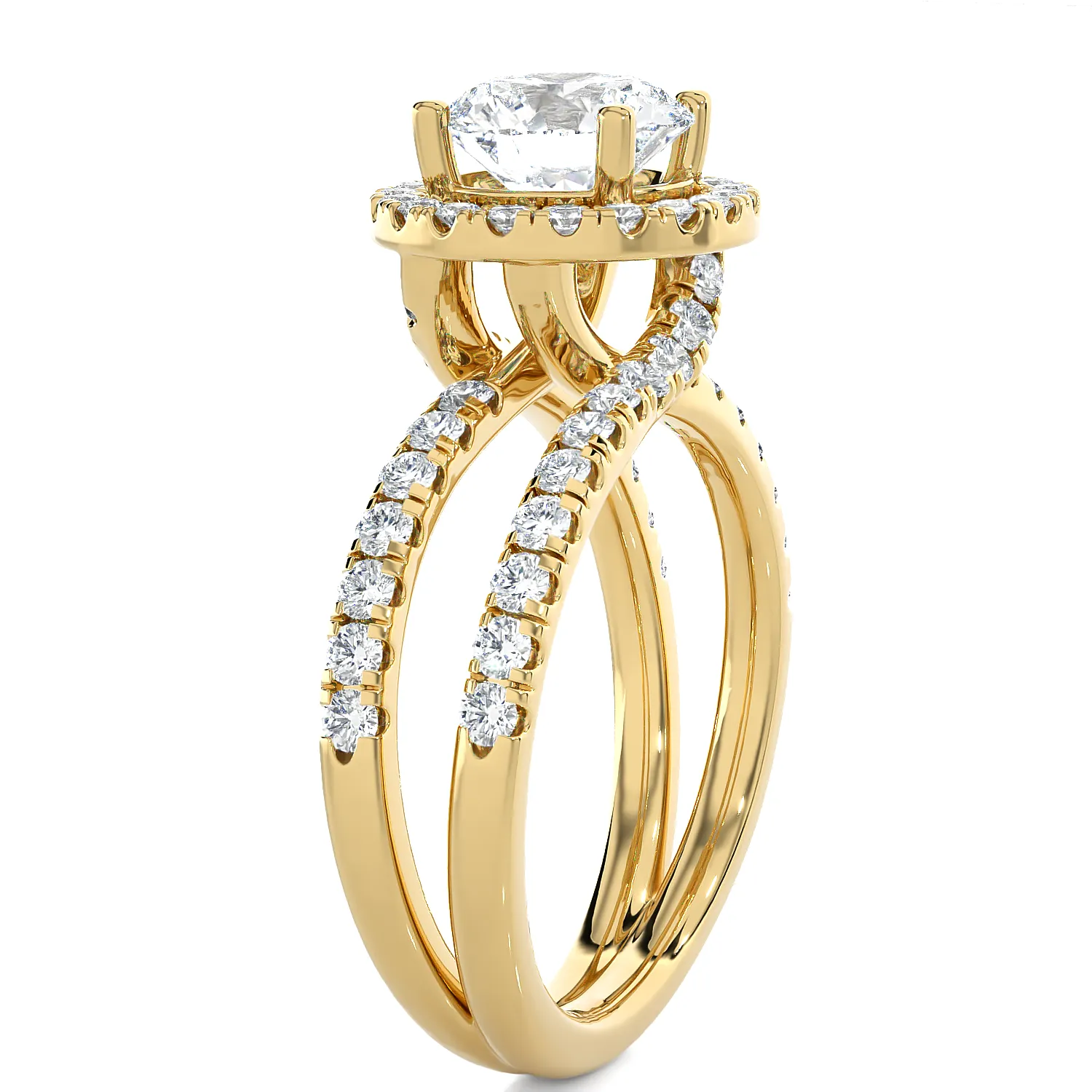 2 5/8 ctw Round Lab Grown Diamond Halo Engagement Ring