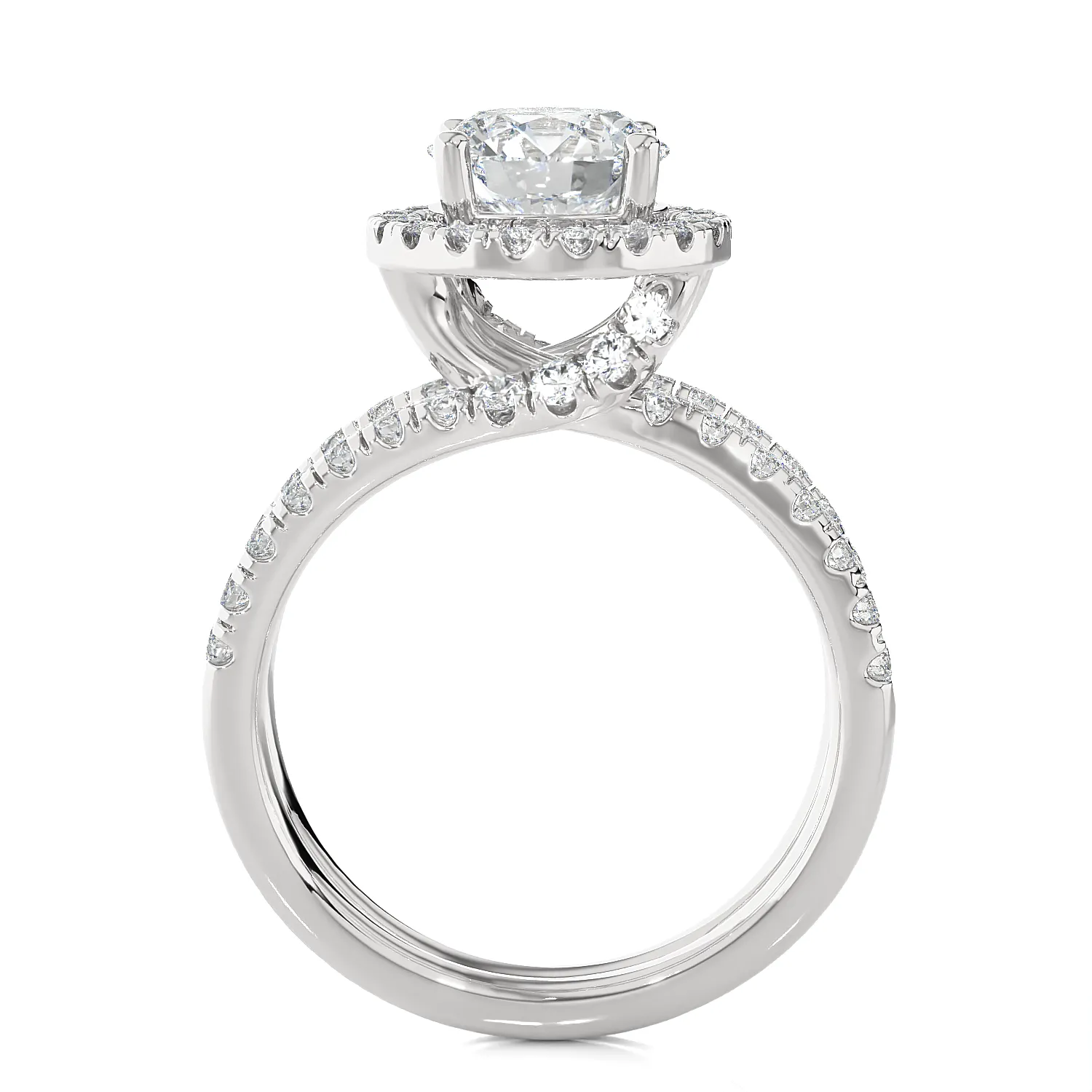 2 5/8 ctw Round Lab Grown Diamond Halo Engagement Ring