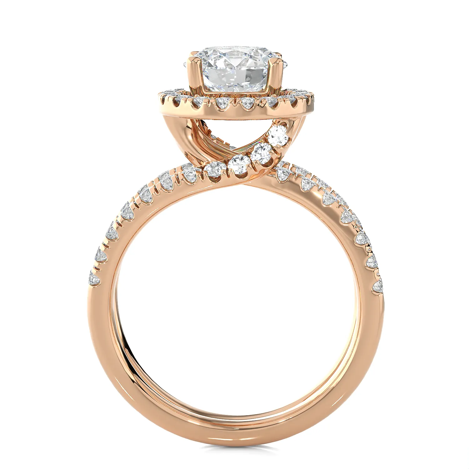 2 5/8 ctw Round Lab Grown Diamond Halo Engagement Ring