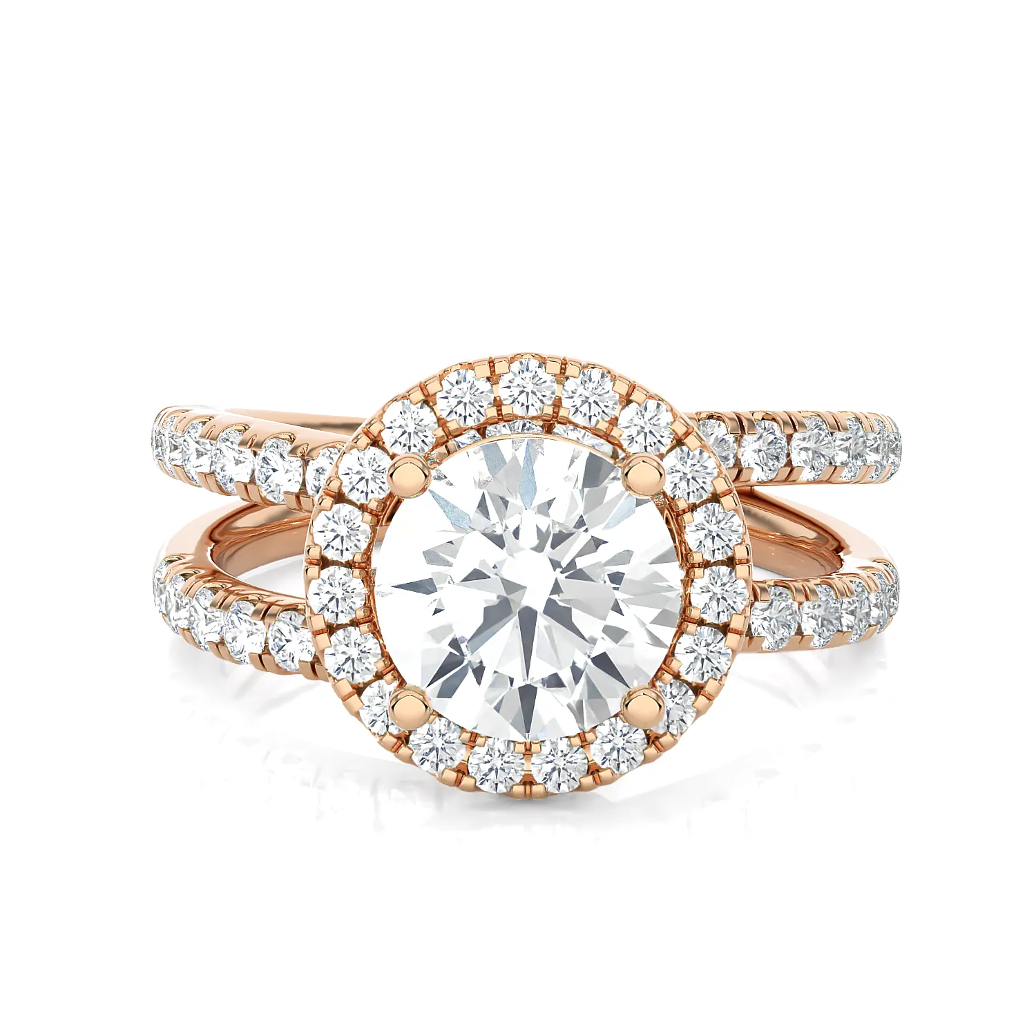 2 5/8 ctw Round Lab Grown Diamond Halo Engagement Ring