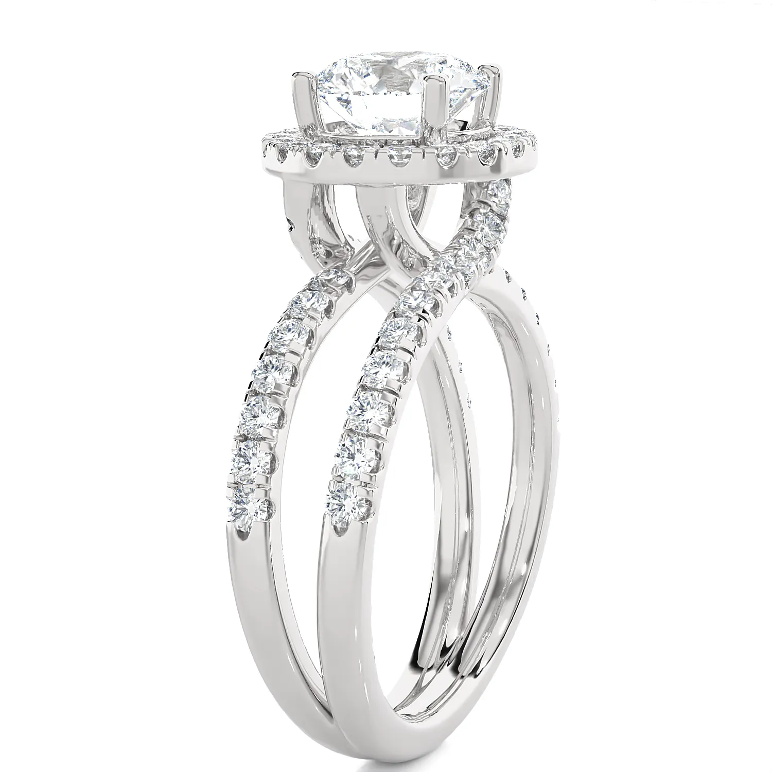 2 5/8 ctw Round Lab Grown Diamond Halo Engagement Ring