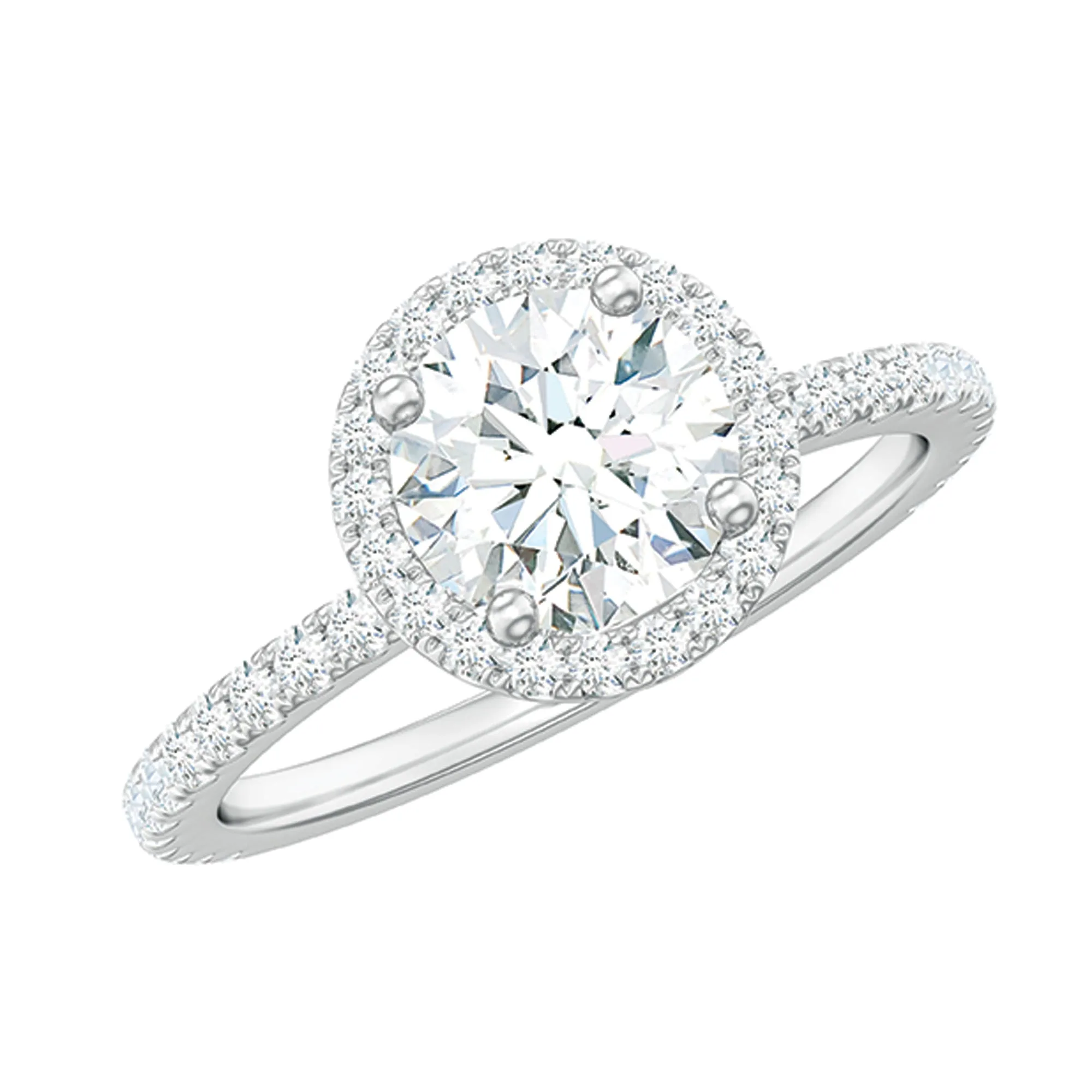 2 CT Moissanite Halo Solitaire Wedding Ring