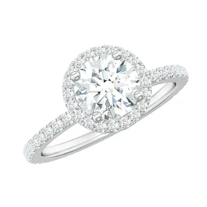 2 CT Moissanite Halo Solitaire Wedding Ring