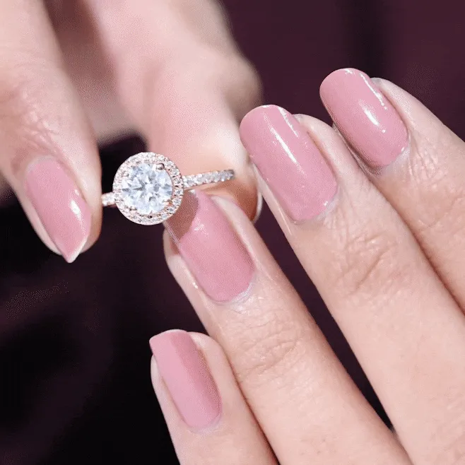 2 CT Moissanite Halo Solitaire Wedding Ring