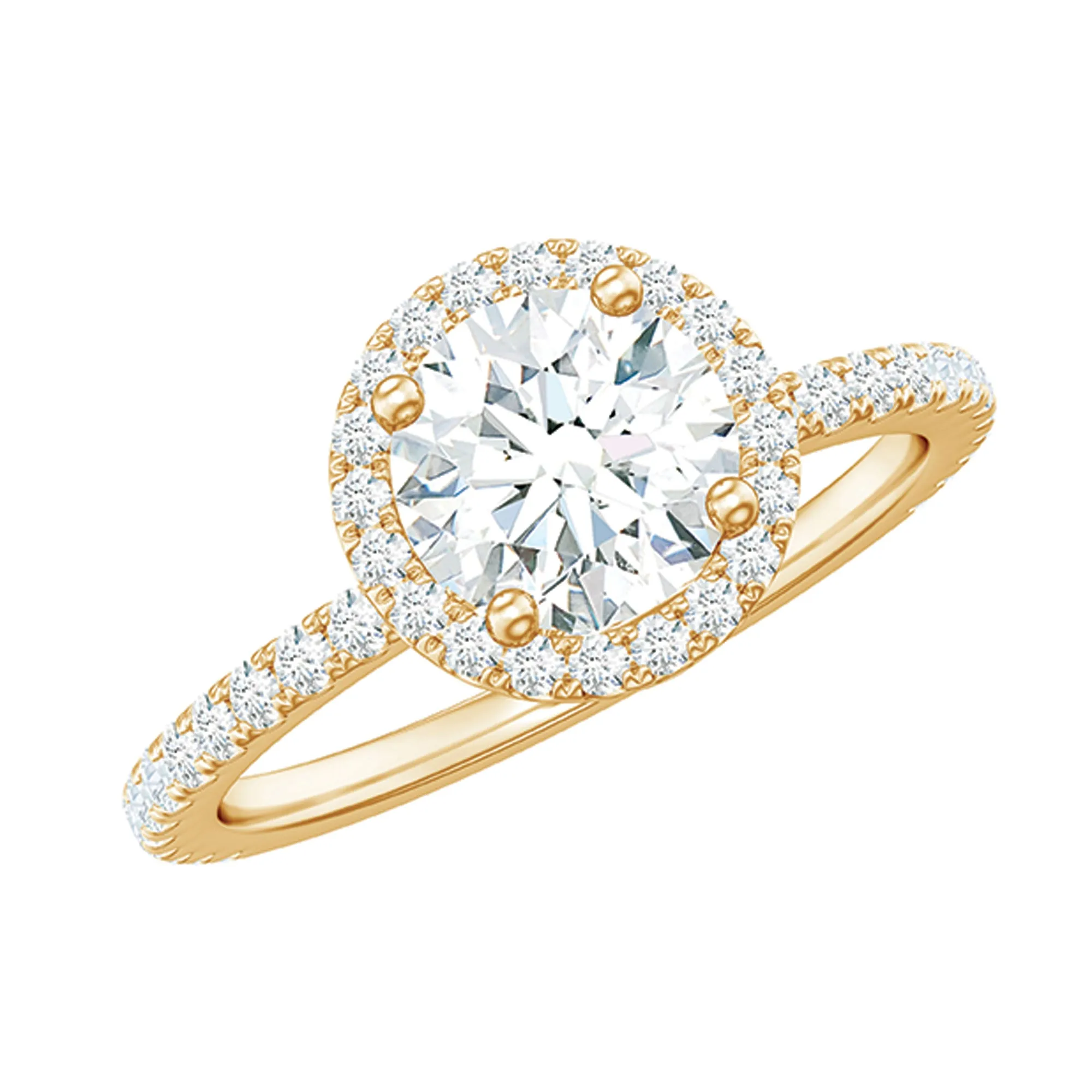 2 CT Moissanite Halo Solitaire Wedding Ring